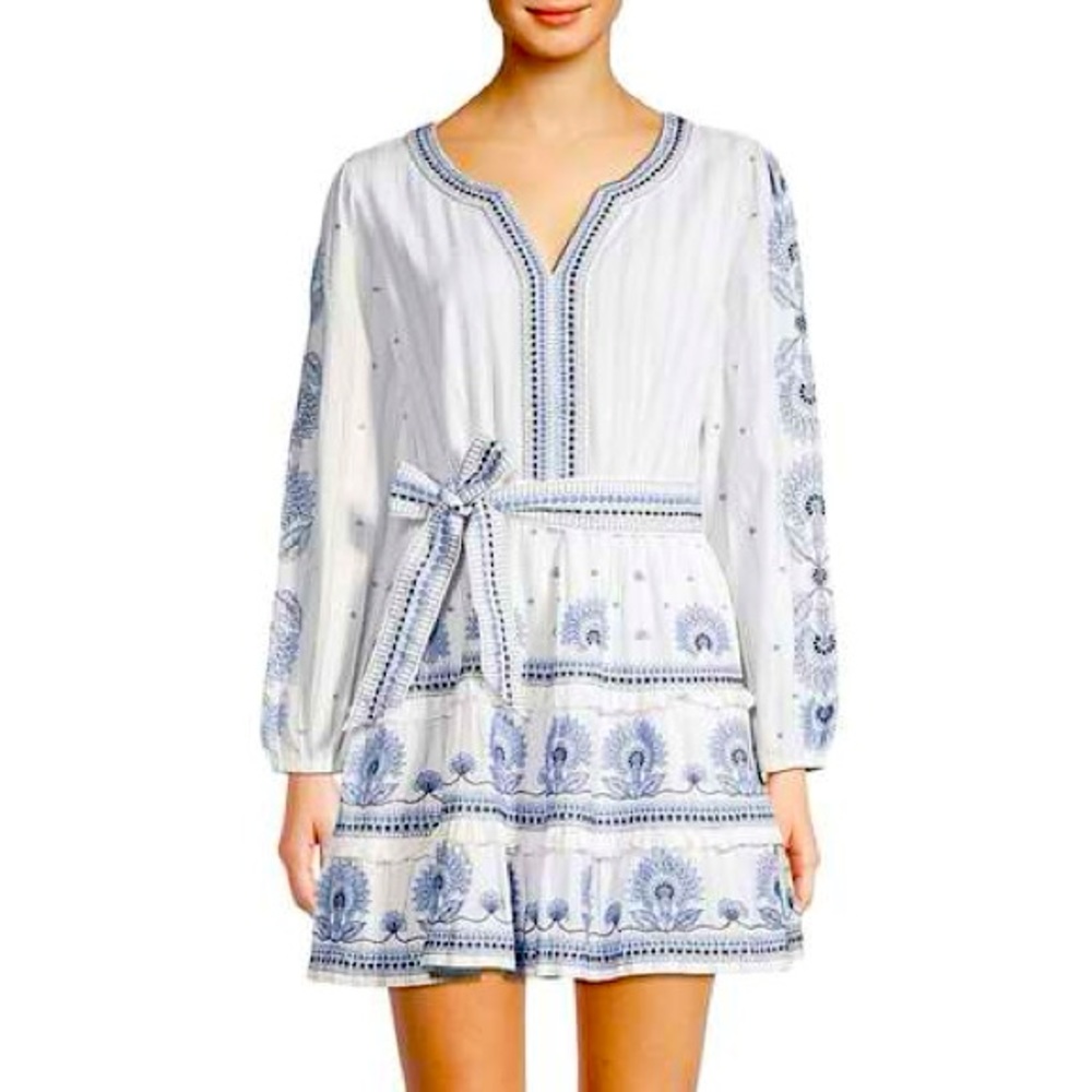 Roller Rabbit cotton embroidered mini dress size medium